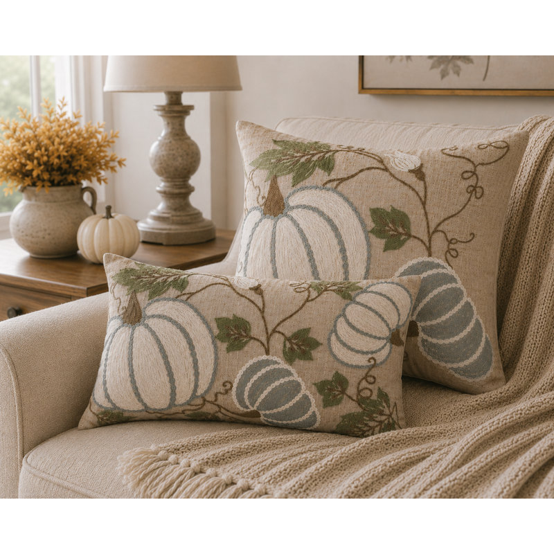 Embroidered Throw Pillow