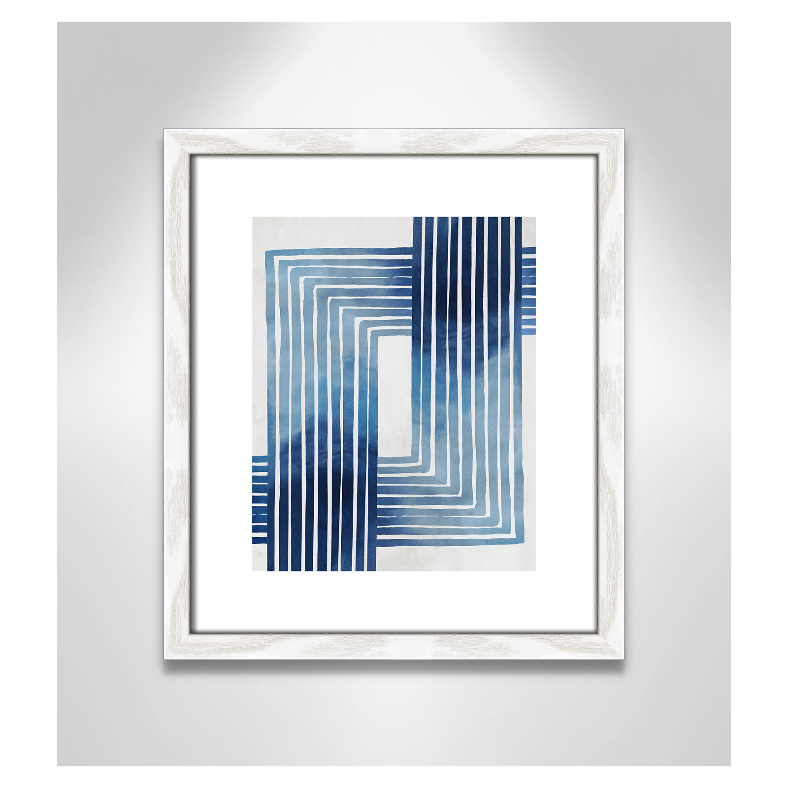 In Unison by Eva Watts - Painting Print, White Wood Framed Paper, 15" H x 13" W x 0.75" D