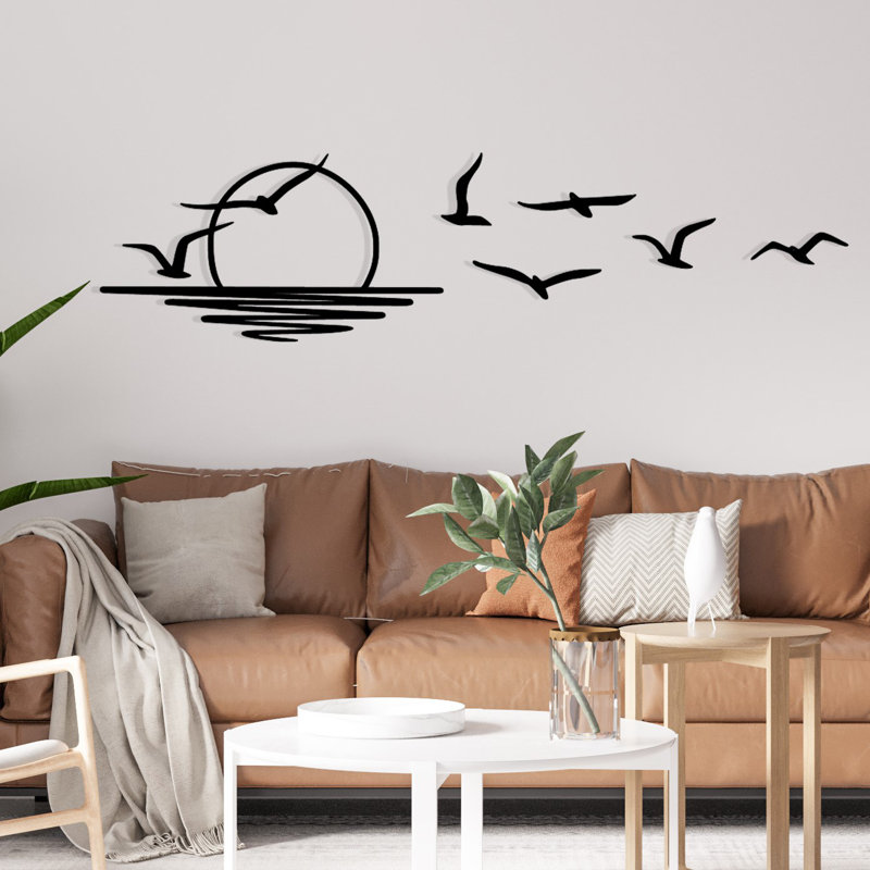 Elegant Decorative Metal Wall Accessory, Black Finish, 45.3 x 19.3 inches | 100% Metal, Thickness: 0.05 inches | Perfect for Home Décor, Modern Aesthetic, Durable & Stylish Accent Piece for Living Room or Office
