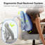 Fauteuil de méditation ergonomique avec dossier et accoudoirs pliables - Fauteuil de bureau réglable à pieds croisés avec anneau de pied pivotant à 360 °, roues pour le yoga, foyer et TDAH, gris-363295116
