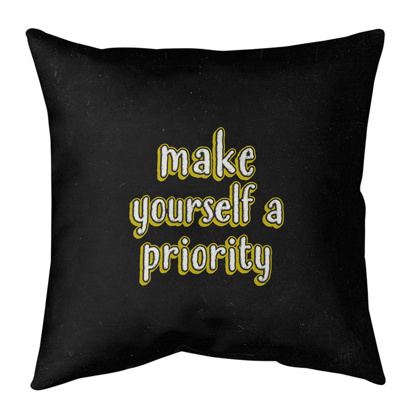 Coussin de sol « self », H 40 po x l 40 po, Jaune