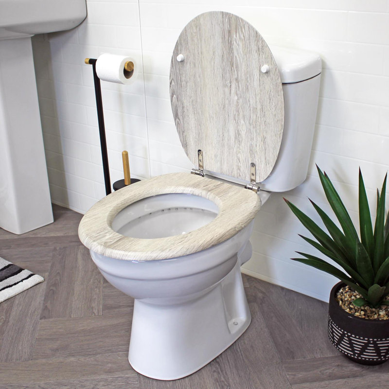 Oxford Round Standard Toilet Seat, Grey Oak