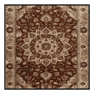Machine Washable Persian Brown Area Rug