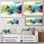 Art abstrait sur toile, reproduction d'art moderne turquoise - Histoire turquoise avec touches-55633324-116161284-116161285
