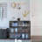 Shoe Storage Cabinet, Black Glass Door with RGB LED Lights, 31.3x14.76x28.35 Inches | Contemporary | MDF-933225027