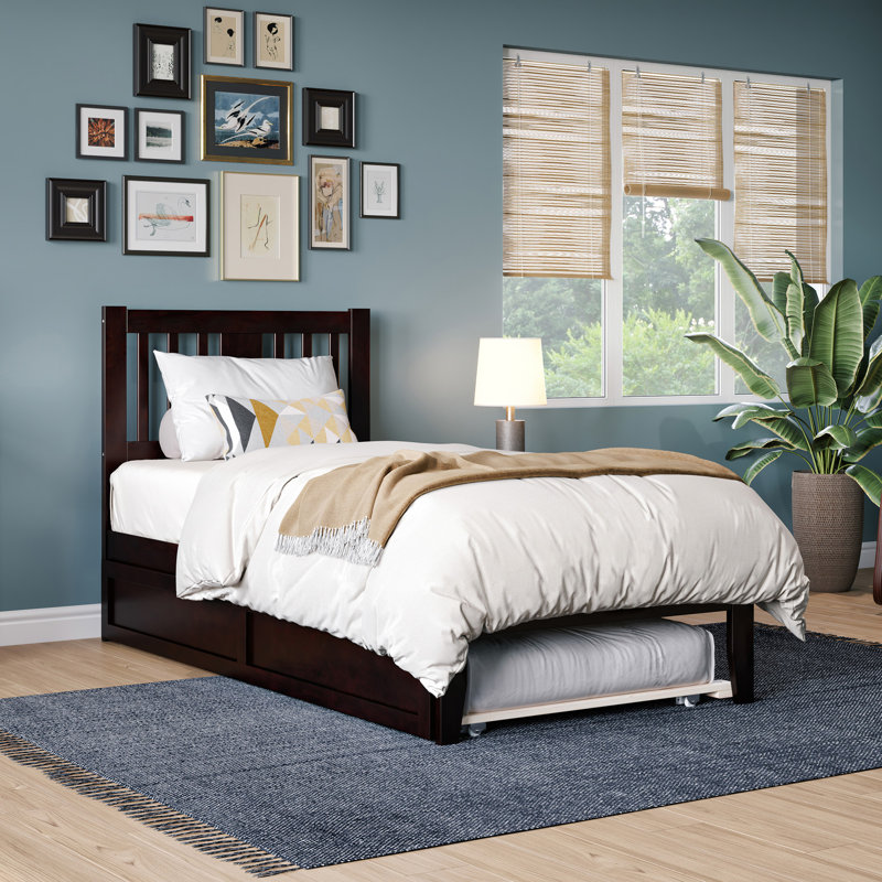 Zosia Solid Wood Storage Platform Bed, Twin, Espresso