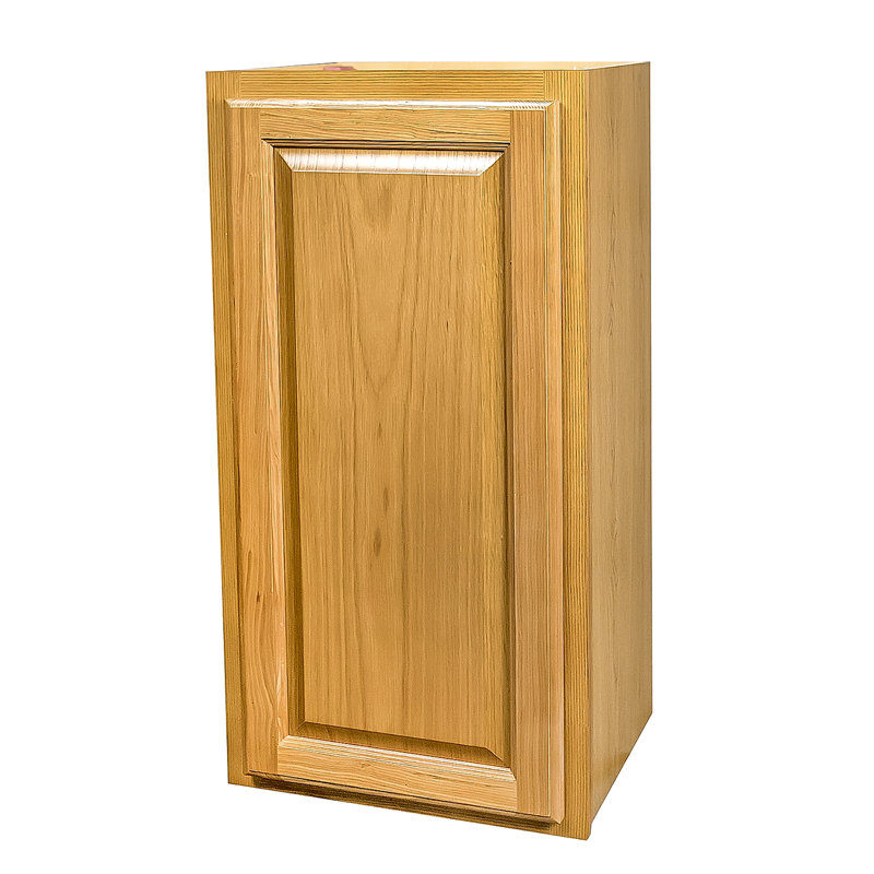 Honey Amber Raised Panel Wall Cabinet, 30" H x 12" W x 12" D