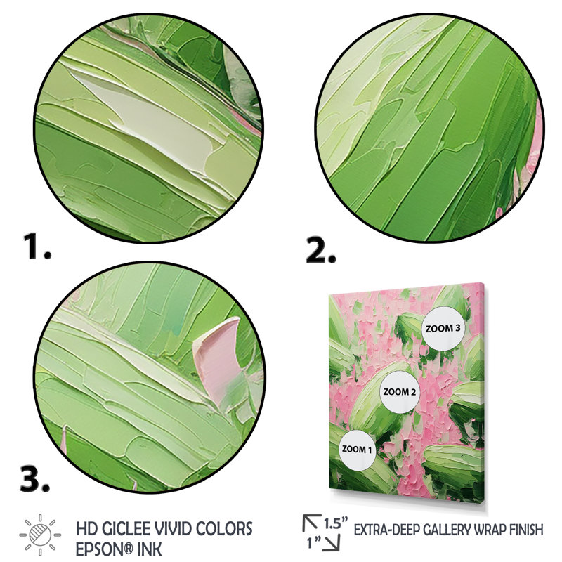 Vert et rose brossé Melon Bounty V - art mural Melon, H 32 po x l 24 po x P 1 po