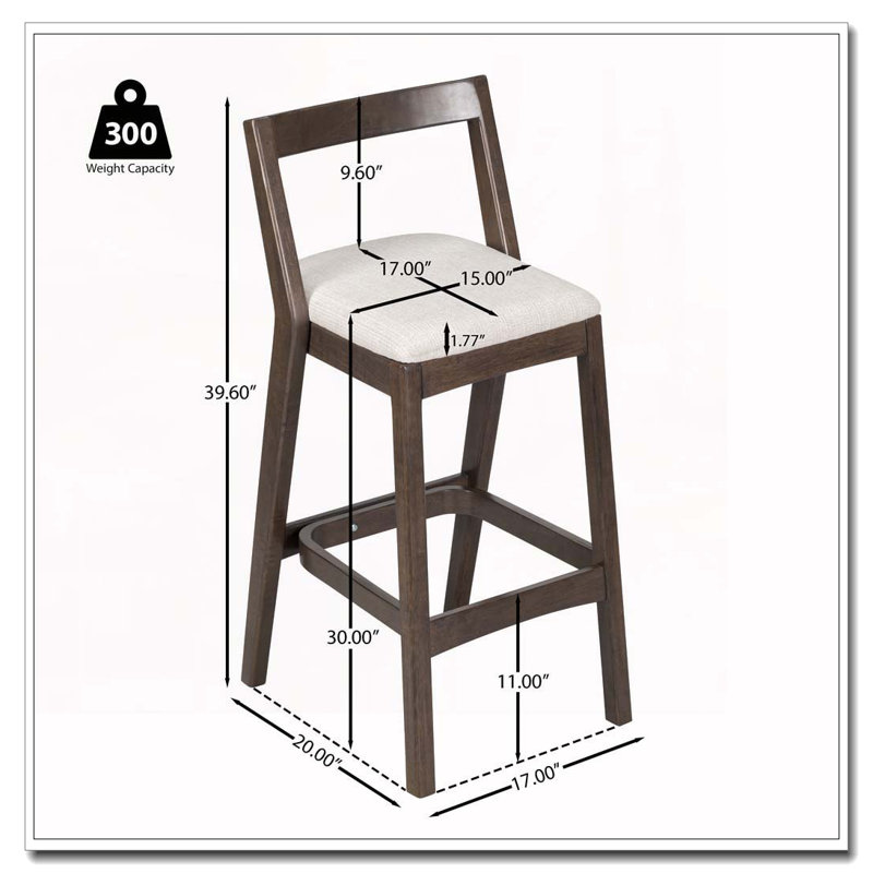 Tabouret en bois d'hévéa, Marron foncé