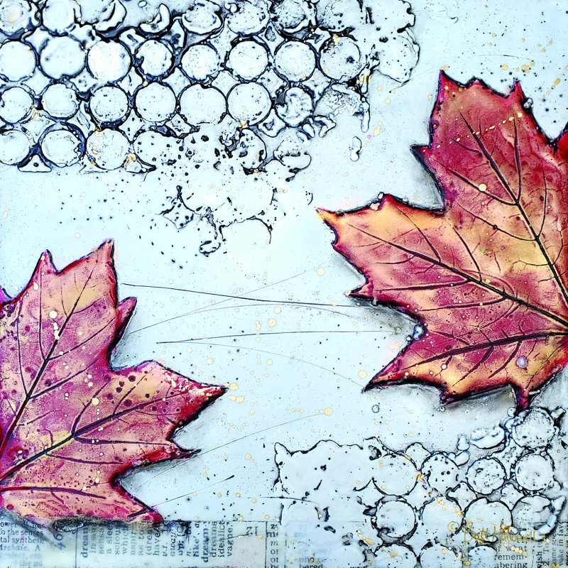 «Channeling Fall» par Brit Hallowell - impression, H 20 po x l 20 po, Papier avec cadre blanc simple photo avec passe-pa