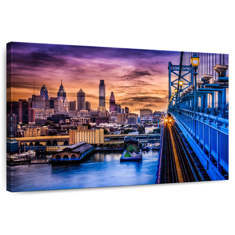 Horizon du coucher du soleil de Sireci à Philadelphie, H 26 po x l 39 po