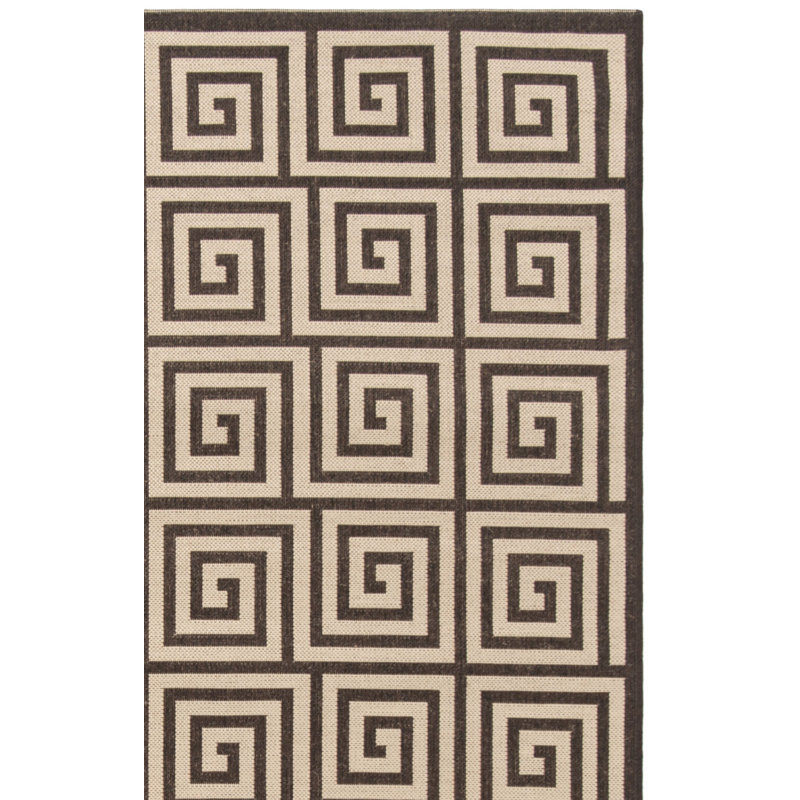 Tapis intérieur / extérieur Gowanus 100 Performance Ikat, Carré 6 pi 7 po