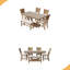 Ensemble de 6 tables de salle à manger en bois 6 pièces avec banc long et 4 chaises-841753865-841753867
