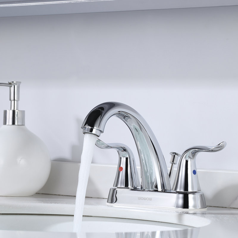 Centerset 2-handle Bathroom Faucet with Drain Assembly, Chrome