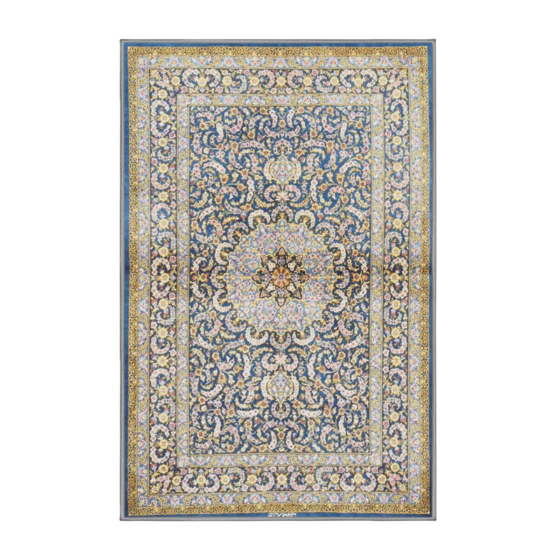 Tapis violet traditionnel/jaune/bleu, Rectangle 4 pi x 6 pi
