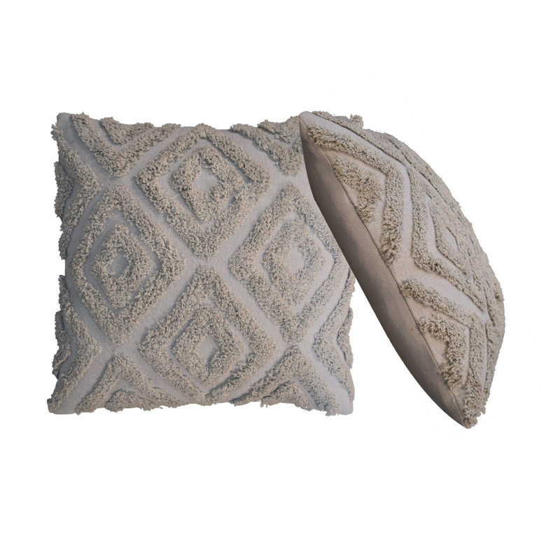 Grey Square Throw Cushion, Grey
