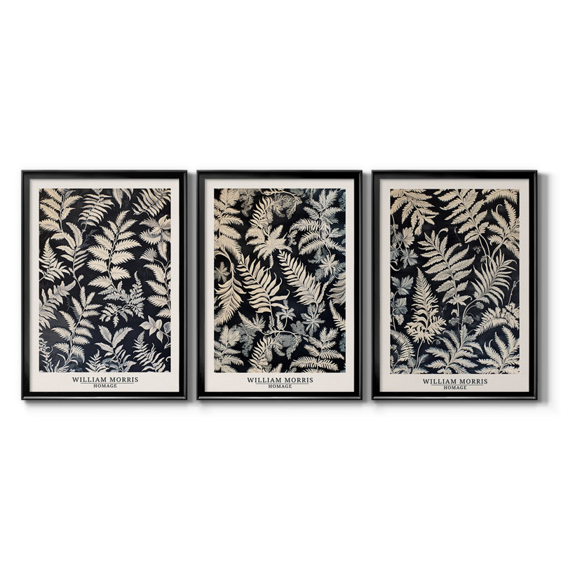 Collection sur toile encadrée personnalisée - 3 pièces, H 19 po x l 27 po, Noir
