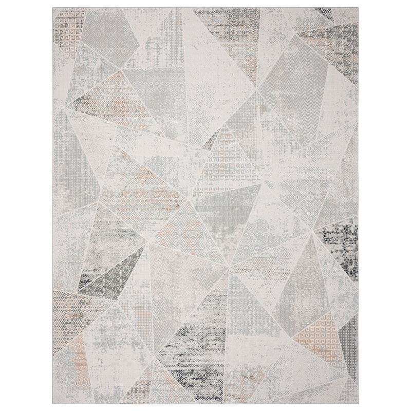 Tapis contemporain à motif géométrique diversifié Jaiseon, Rectangle 1 pi 10 po x 3 pi