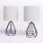 19" Modern Metal Table Lamp with 3-Way Dimmable (Set of 2)