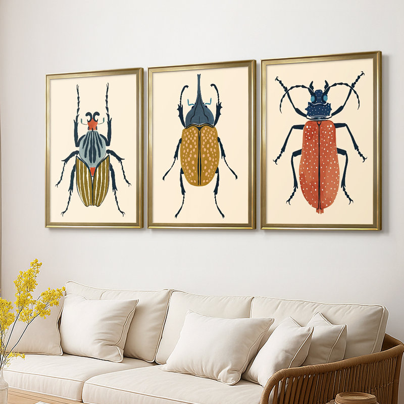Beetle Bug I - Toile tendue avec châssis sur mesure - 3 pièces