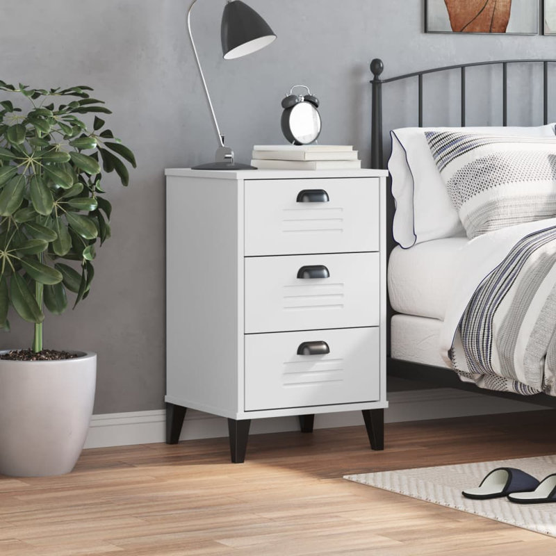 Clemensia 15.7'' W Engineered Wood Nightstand, White