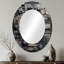 Cubic Geometric Dreams II - Grand miroir mural ovale sur métal-200124298