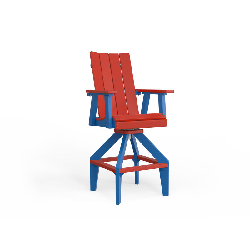SOL Outdoor Bar Stool, Pacific Blue, White
