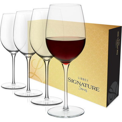 Signature Kentfield All Purpose Wine Glasses Set Of 4, Red And White Long Stem Wine Glasses, Curvature Wine Glass Gift Set For All Occasions
