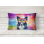 Border Collie Hippie Dawg Fabric Decorative Pillow