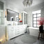 Miroir mural noir brillant 36x30inch - Bord biseauté pour la salle de bain, reflet transparent sans cadre de meuble-lavabo moderne