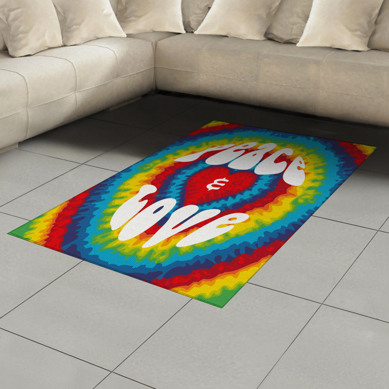 70s Party High Density Long Fiber Poly Threads Decorative Area Rug Carpet, Rectangle 4' x 5'8"