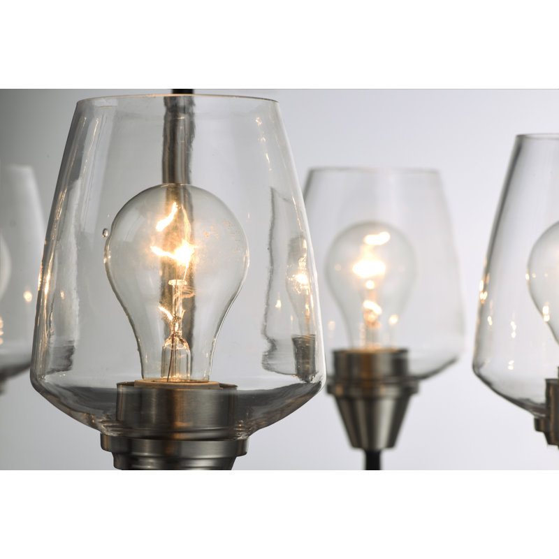 Lustre unique classique / traditionnel à 5 lumières Roseta, Noir / nickel satiné