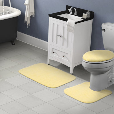 Ensemble de tapis de bain en nylon 3 pièces avec envers antidérapant Juliahna