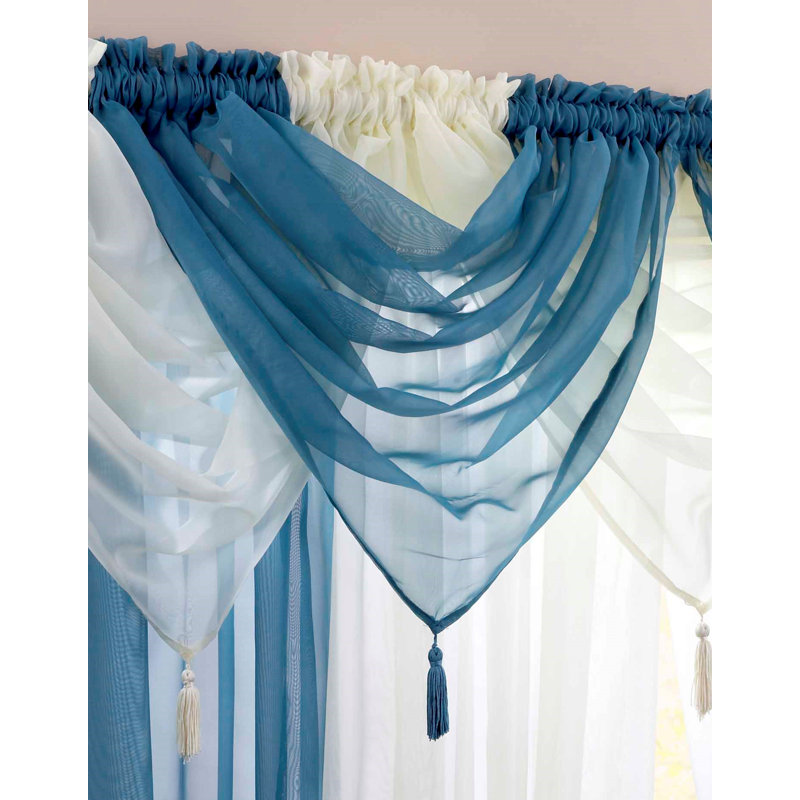Maloy Solid Colour Pointed Window Pelmet, Teal