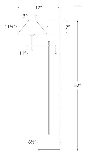 J. Randall Powers Hackney Bridge Arm Floor Lamp, Bronze, Fabric