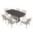 Hillit 6 - Person Wood Dining Set with Velvet Dining Chairs for Kitchen-344319854