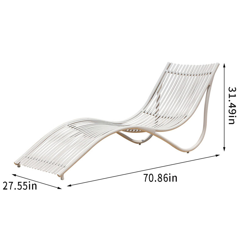 Chaise longue d'extérieur en alliage d'aluminium