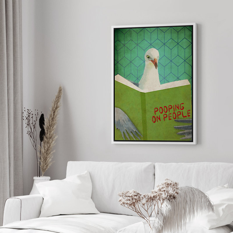 «Pigeon Bird Animal», impression sur toile encadrée, Cadre flottant blanc, H 24 po x l 16 po
