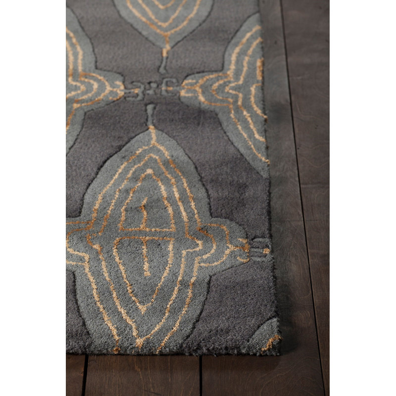 Jessica Swift Wool Geometric Area Rug in Gold, 7'9" x 10'6"