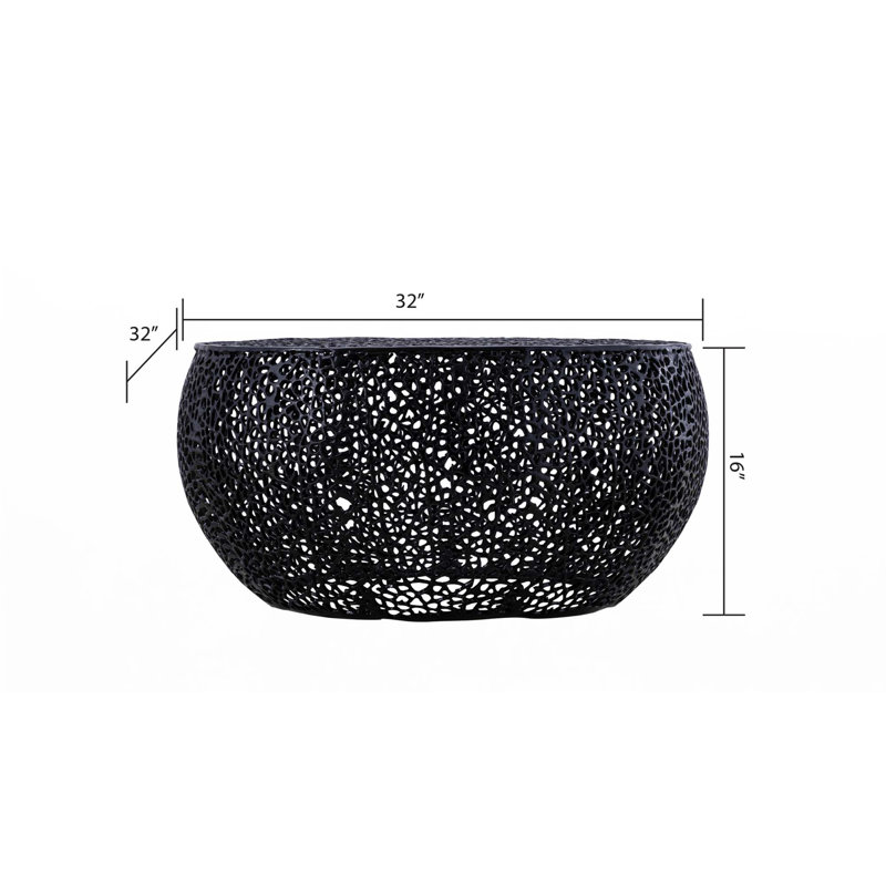 Table basse ronde, Noir