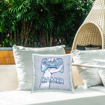 Coussin d'extérieur imprimé à la main Gamer par Ziwei Li