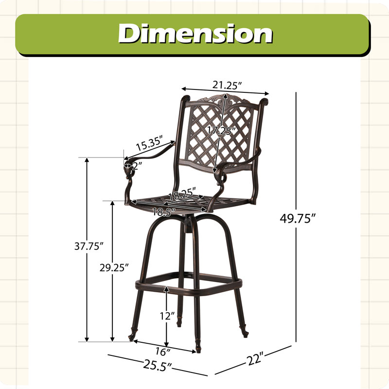 Outdoor 29.25 " H Patio Stool