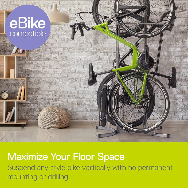 Upright Freestanding 2-Bike Storage Rack