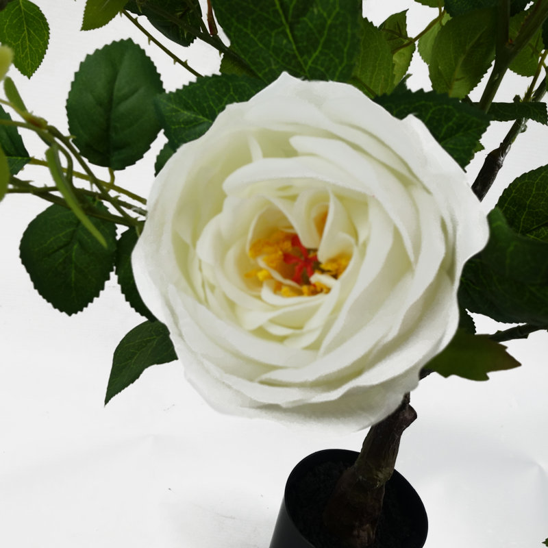 Plastic, Silk Rose Arrangement in Pot