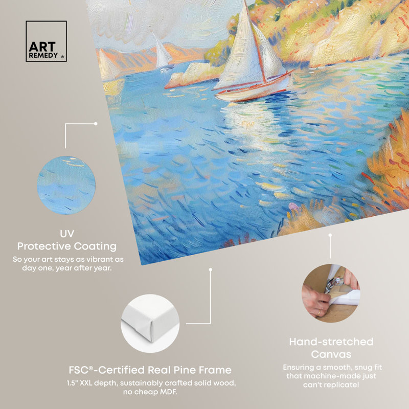 Sailboats on Serene Waters Gallery Wrapped Canvas Art, 36" x 24"