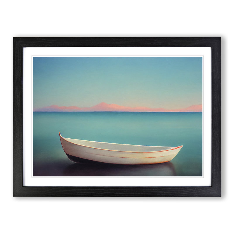 XH1022-6170X Modern Sailing Boat Vol.1 - Single Picture Frame Print, Black Framed, 34cm H x 46cm W x 2cm D