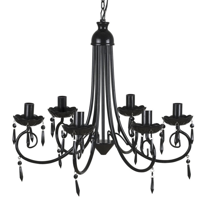 6 - Light Chandelier, Black