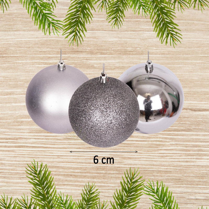 Polyvinyl Chloride (PVC) Bauble, Mid Grey, 6cm H x 6cm W x 6cm D