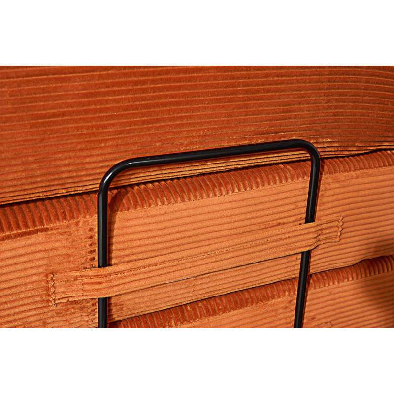 Canapé-lit convertible avec coussin, L 77,96 po, Velours côtelé orange