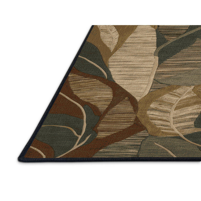 Tapis brun lavable à la machine, Rectangulaire 2 pi x 3 pi